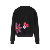 POET EMBROIDERED FLOWER APPLIQUE SWEATSHIRT