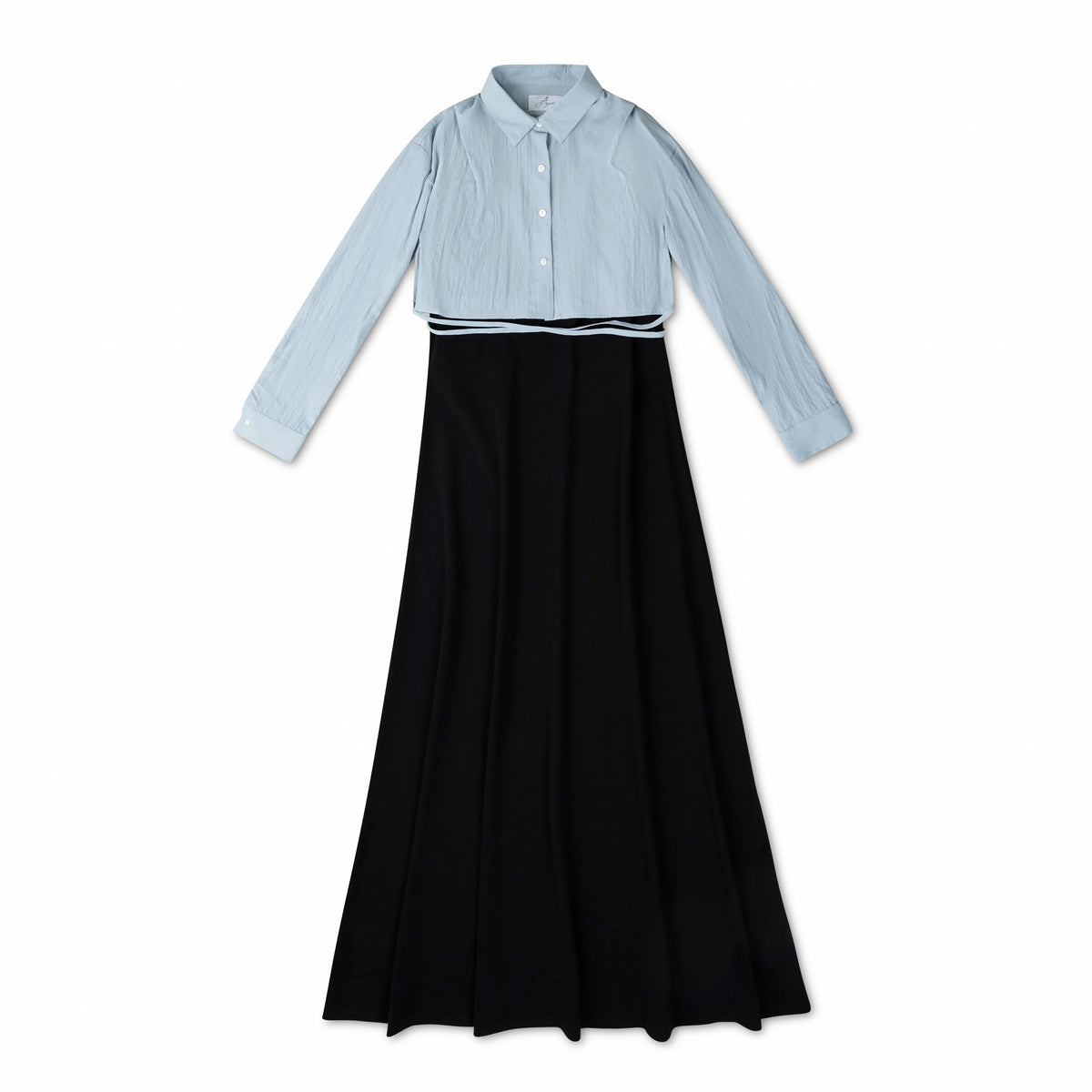 LA NINA 2PC TEEN CROPPED TIE SHIRT WITH MAXI