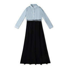 LA NINA 2PC TEEN CROPPED TIE SHIRT WITH MAXI