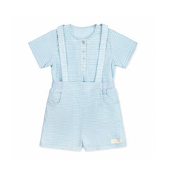 LA NINA 2PC GINGHAM OVERALL SHORTS SET