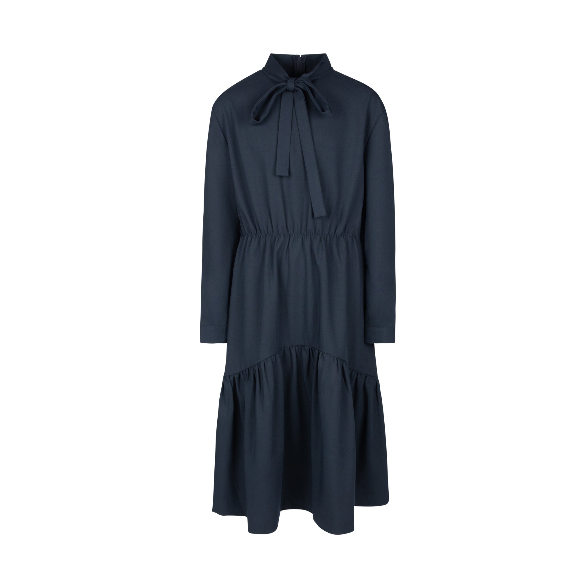 POET 2PC EMILY KNIT VEST OVER LONG SLEEVE DRESS WITH NECK TIE