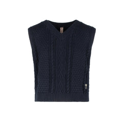 POET 2PC EMILY KNIT VEST OVER LONG SLEEVE DRESS WITH NECK TIE