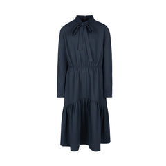 POET 2PC EMILY KNIT VEST OVER LONG SLEEVE DRESS WITH NECK TIE