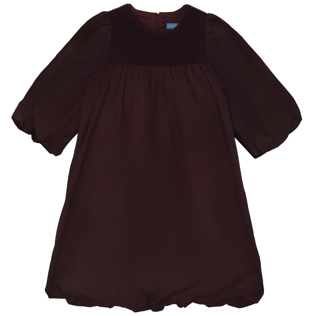 POMPOMME TAFFETA BUBBLE HEM DRESS