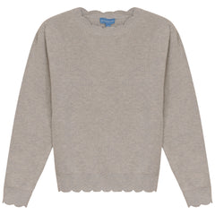 POMPOMME SCALLOPED EDGE KNIT TOP