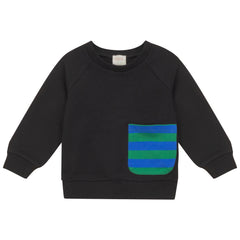 MINI P STRIPE POCKET SWEATSHIRT