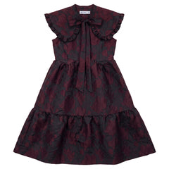 PIP+PIO OVERSIZED COLLAR BROCADE DRESS