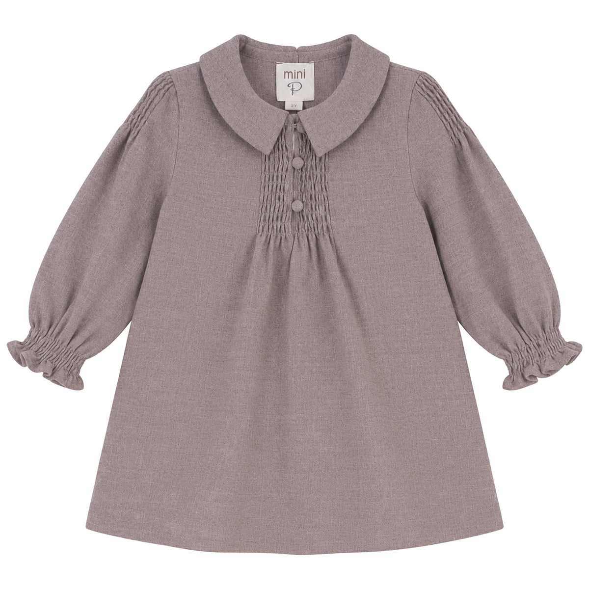 MINI P SMOCK DETAIL WOOL DRESS