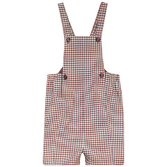 MINI P VELVET BUTTONS PLAID OVERALL