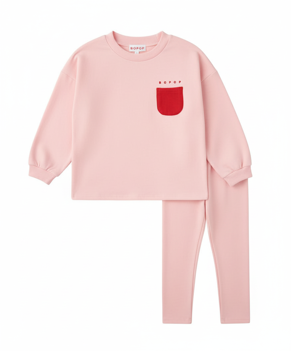 BOPOP 2PC REFLECTOR POCKET SWEATSHIRT WITH LEGGING