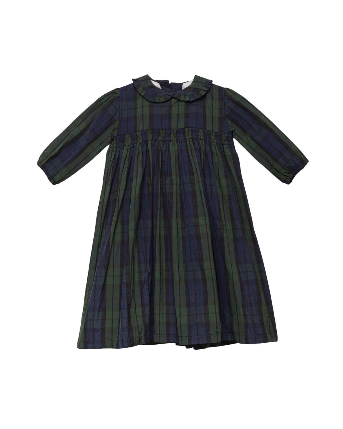 COSMOSOPHIE PAOLA PLAID RUFFLE COLLAR DRESS