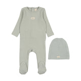 LILETTE 2PC POINTELLE BEBE FOOTIE AND BEANIE SET