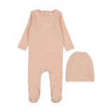 LILETTE 2PC POINTELLE BEBE FOOTIE AND BEANIE SET