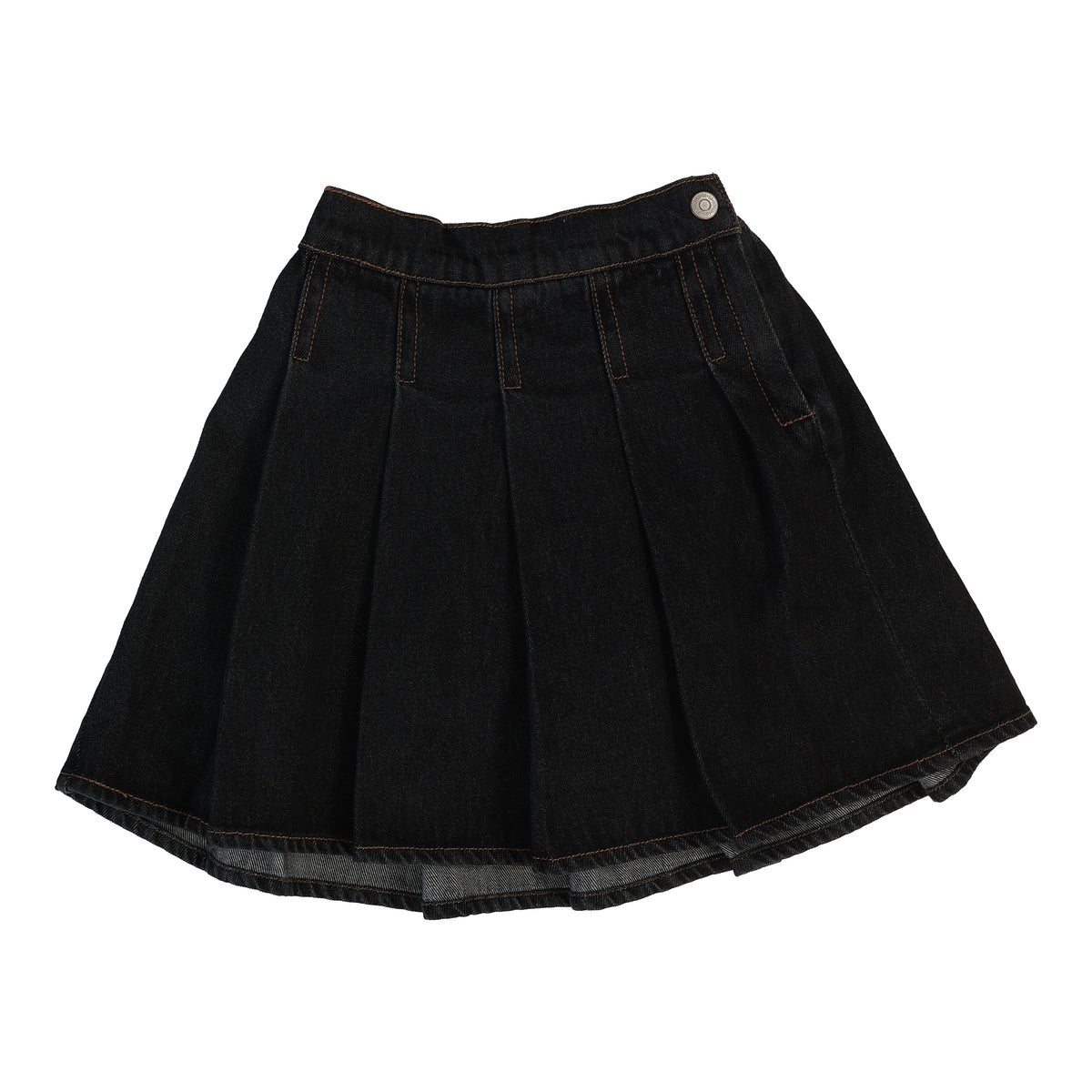 ANALOGIE PLEATED DENIM SKIRT