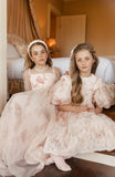 PETITE AMALIE ORCHID TULLE AND FRENCH LACE GOWN