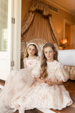 PETITE AMALIE ORCHID TULLE AND FRENCH LACE GOWN