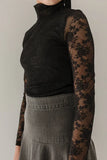 PETITE AMALIE LACE TURTLENECK TOP