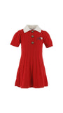 PHILOSOPHY SHORT SLEEVE KNIT BUTTON DRESS WITH COLLAR