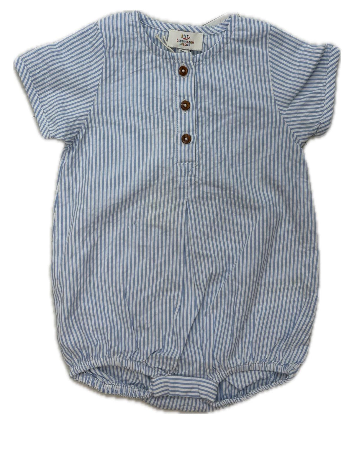 COPENHAGEN COLORS SEERSUCKER S/S STRIPED ROMPER