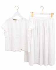 ELIE SAAB 2PC EMBROIDERED TOP WITH EMBROIDERED SKIRT