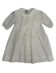 CARMINA SHORT SLEEVE EMB. LACE AND RUFFLE BY NECK DRESS