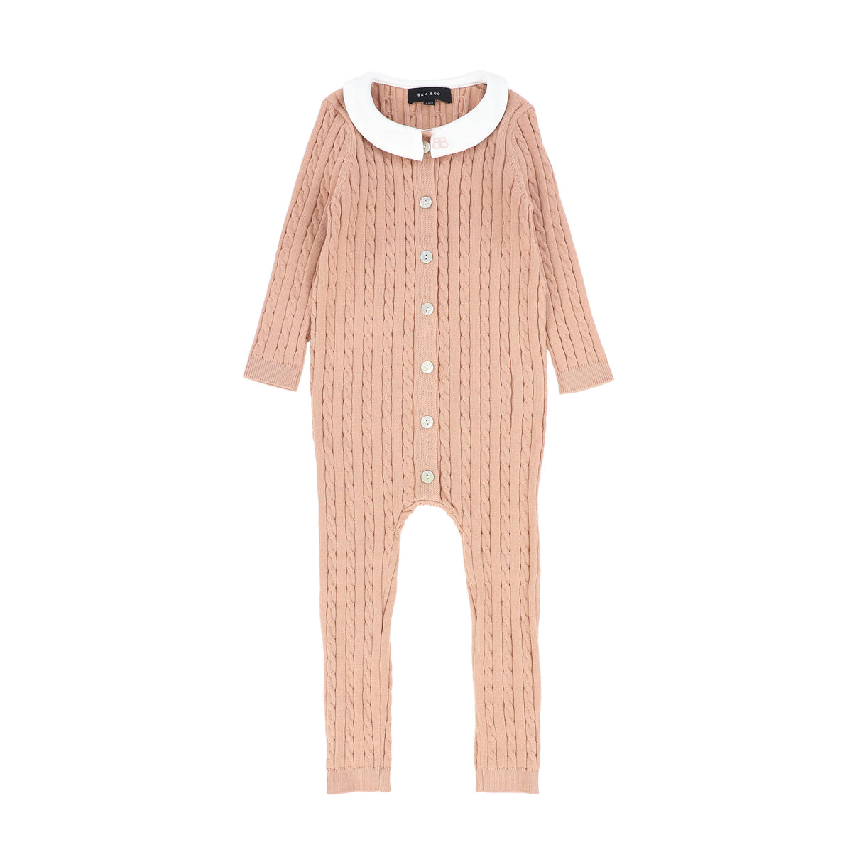 BAMBOO CABLE KNIT COLLAR ROMPER