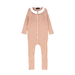 BAMBOO CABLE KNIT COLLAR ROMPER