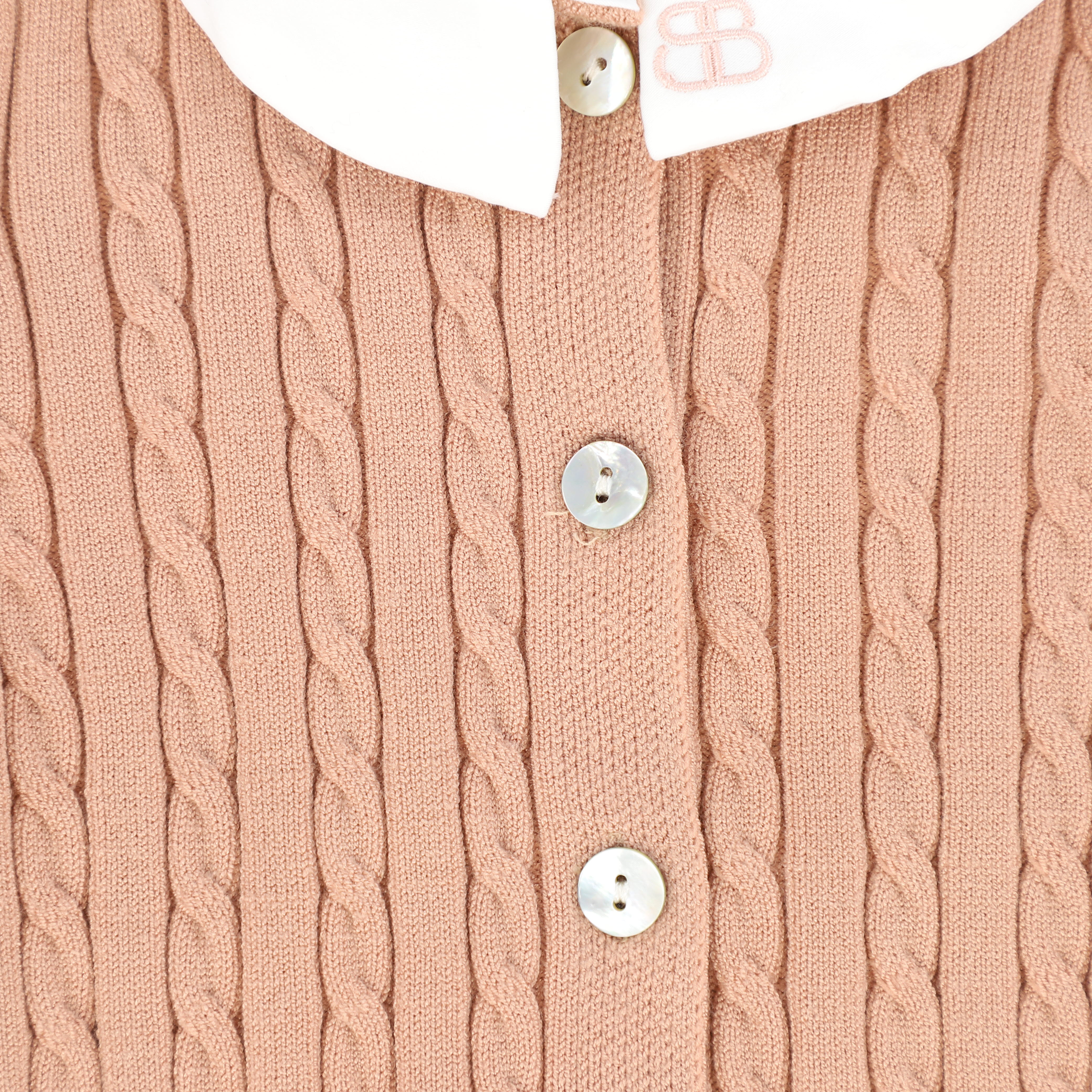 BAMBOO CABLE KNIT COLLAR ROMPER