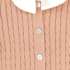 BAMBOO CABLE KNIT COLLAR ROMPER
