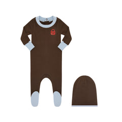 LITTLE PARNI 2PC LP LOGO FOOTIE+BEANIE SET