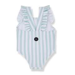 1+ IN THE FAMILY PONSA RUFFLE AND STRIPED SWIMSUIT
