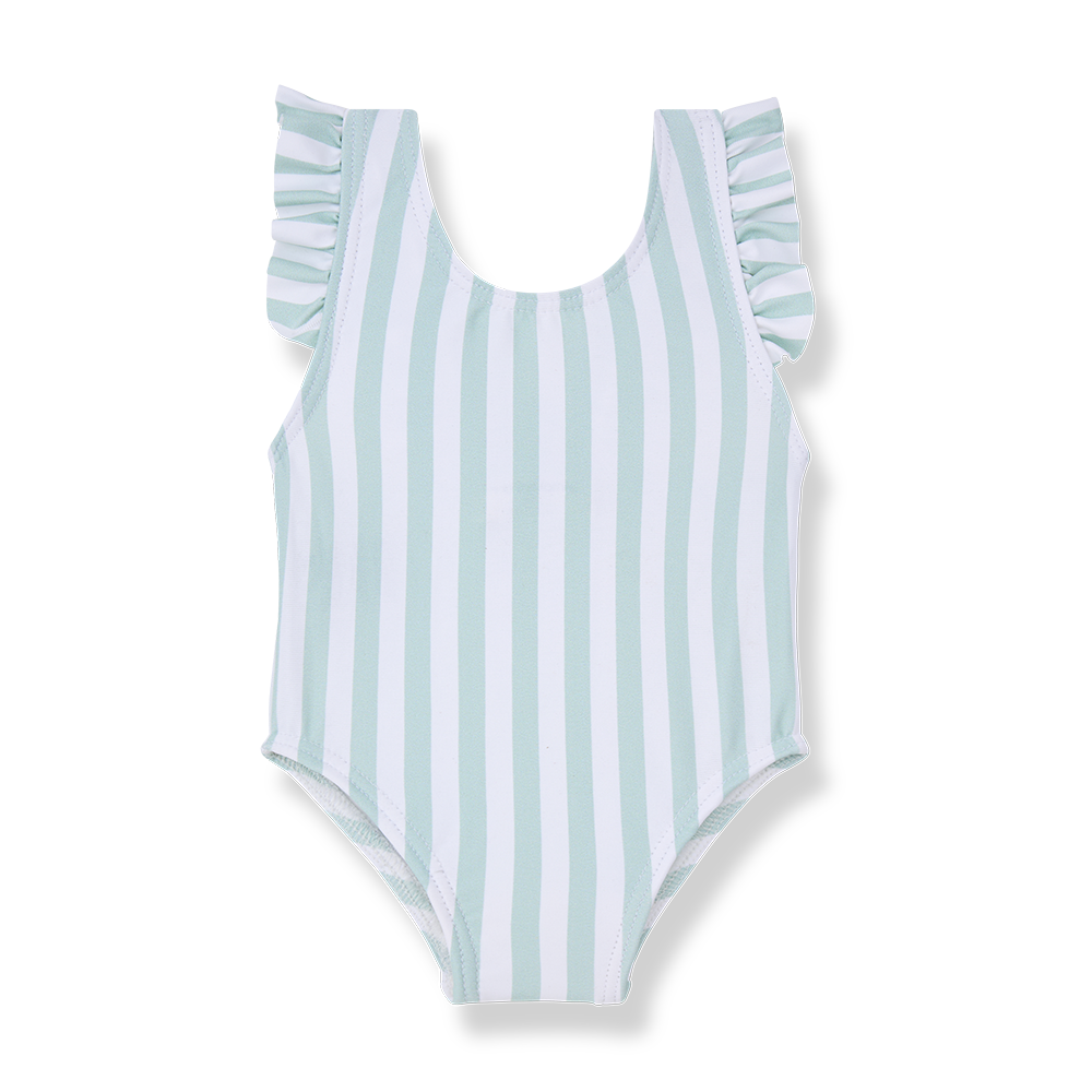 1+ IN THE FAMILY PONSA RUFFLE AND STRIPED SWIMSUIT