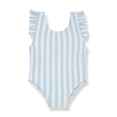 1+ IN THE FAMILY PONSA RUFFLE AND STRIPED SWIMSUIT