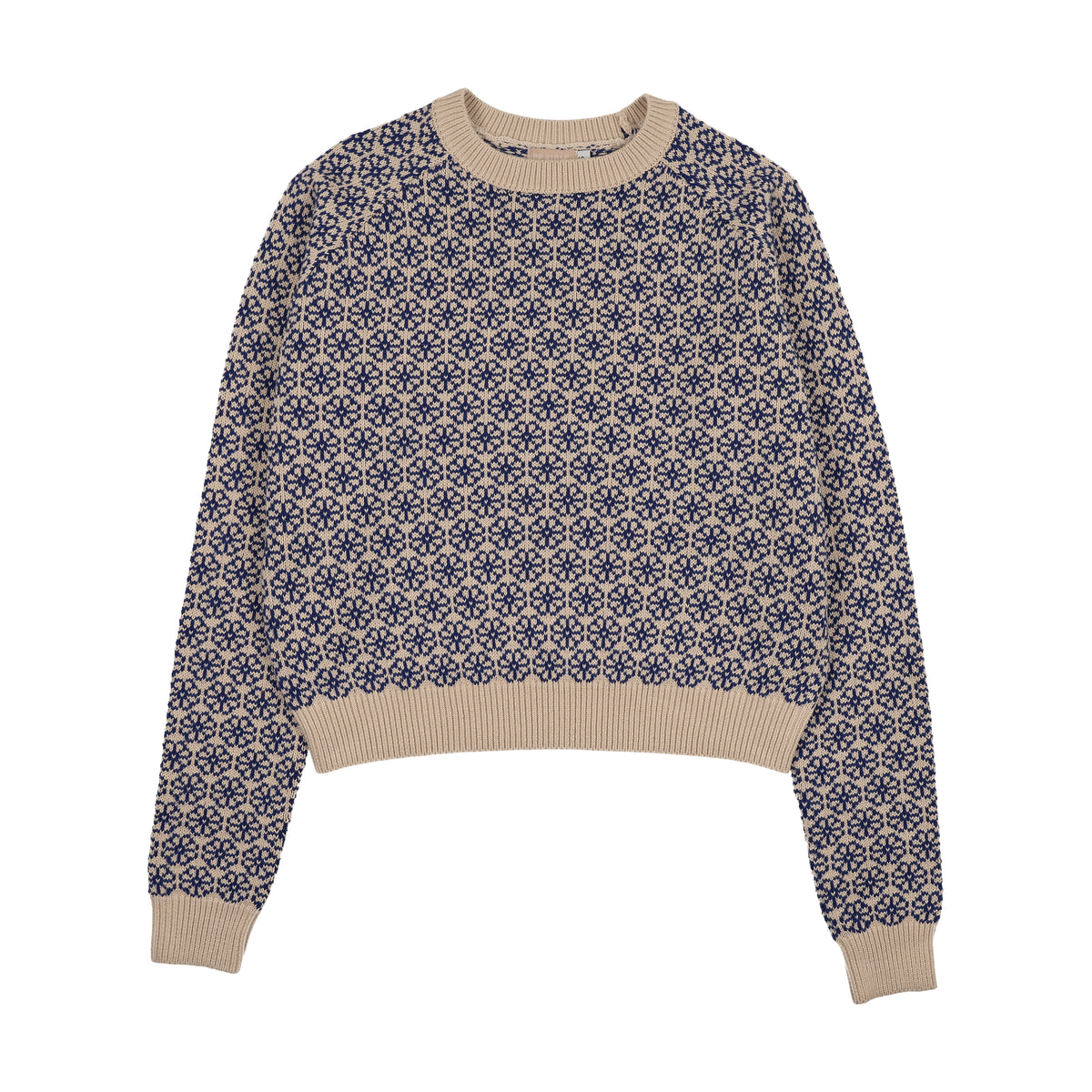 PRAIRIE CAMILLA FLOWER DESIGN KNIT SWEATER