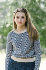 PRAIRIE CAMILLA FLOWER DESIGN KNIT SWEATER
