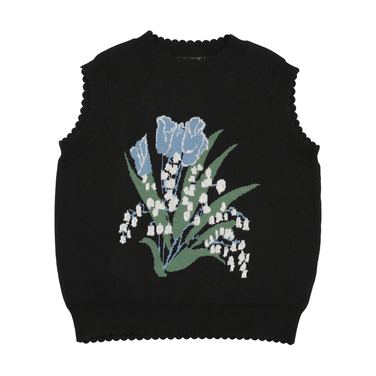 PRAIRIE CHARLOTTE EMBROIDERED FLOWERS KNIT VEST
