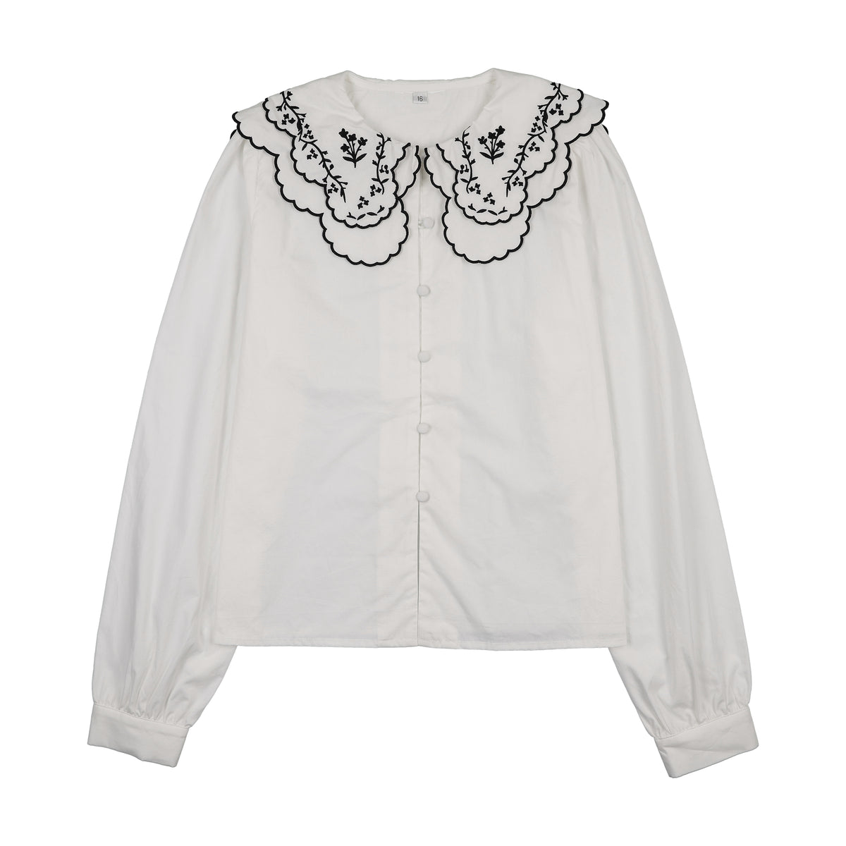 PRAIRIE SOFIA  SCALLOPED DOUBLE COLLAR BLOUSE