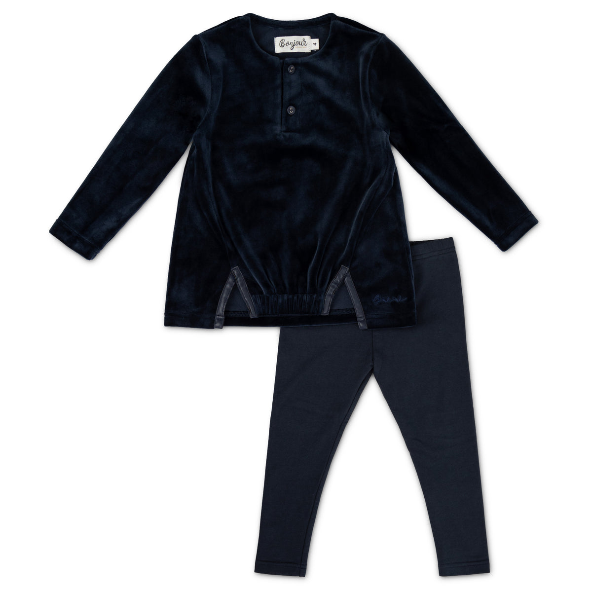 BONJOUR 2PC LEATHER TRIM VELOUR SET