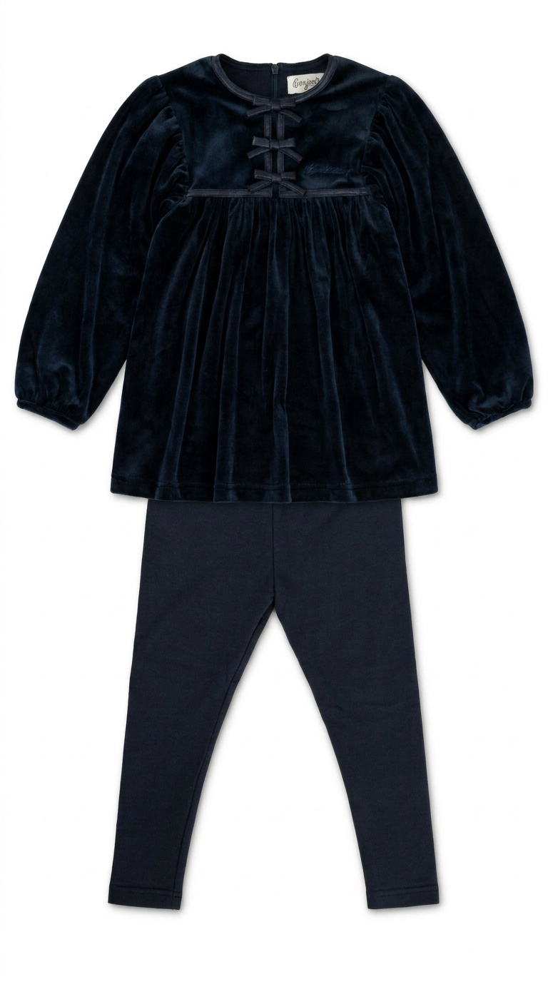 BONJOUR 2PC LEATHER TRIM VELOUR SET