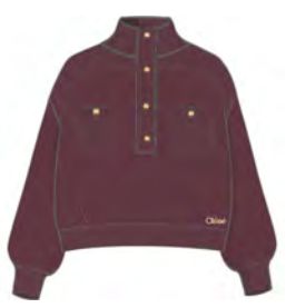 CHLOE LOGO HIGH NECK BUTTONS DETAIL PULLOVER