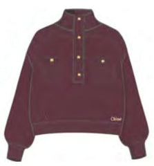 CHLOE LOGO HIGH NECK BUTTONS DETAIL PULLOVER