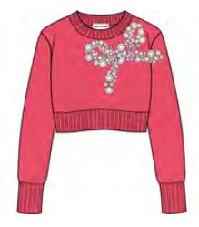 MARC JACOBS PULLOVER KNIT RHINESTONE BOW SWEATSHIRT