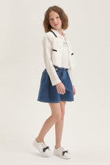 PHILOSOPHY CONTRAST TRIM EYELET JACKET
