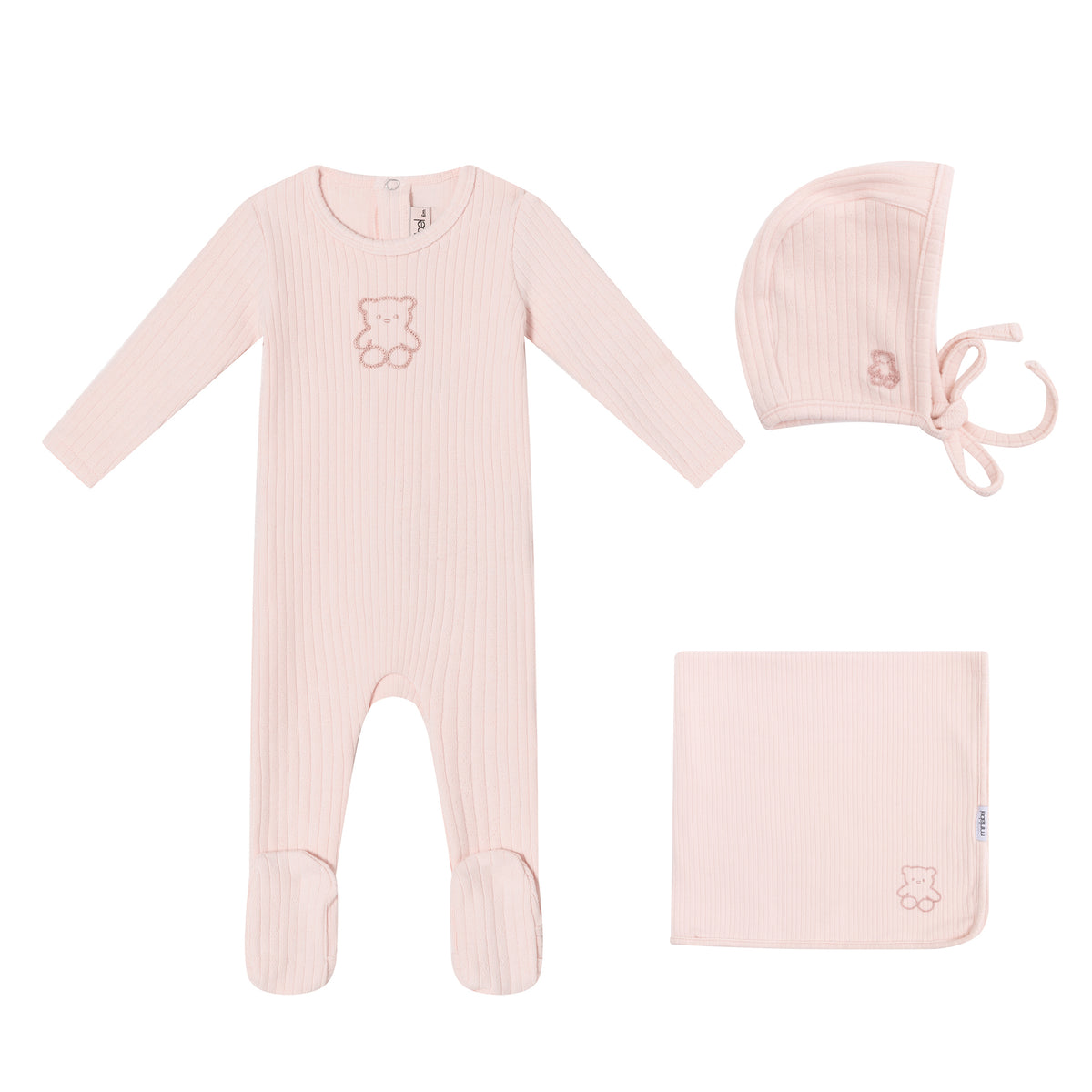 MINILABEL 3PC POINTELLE BEAR SET