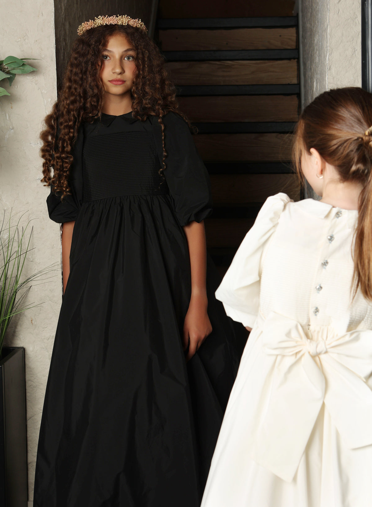 LITTLE TEMPEST PINTUCK TAFFETA GOWN