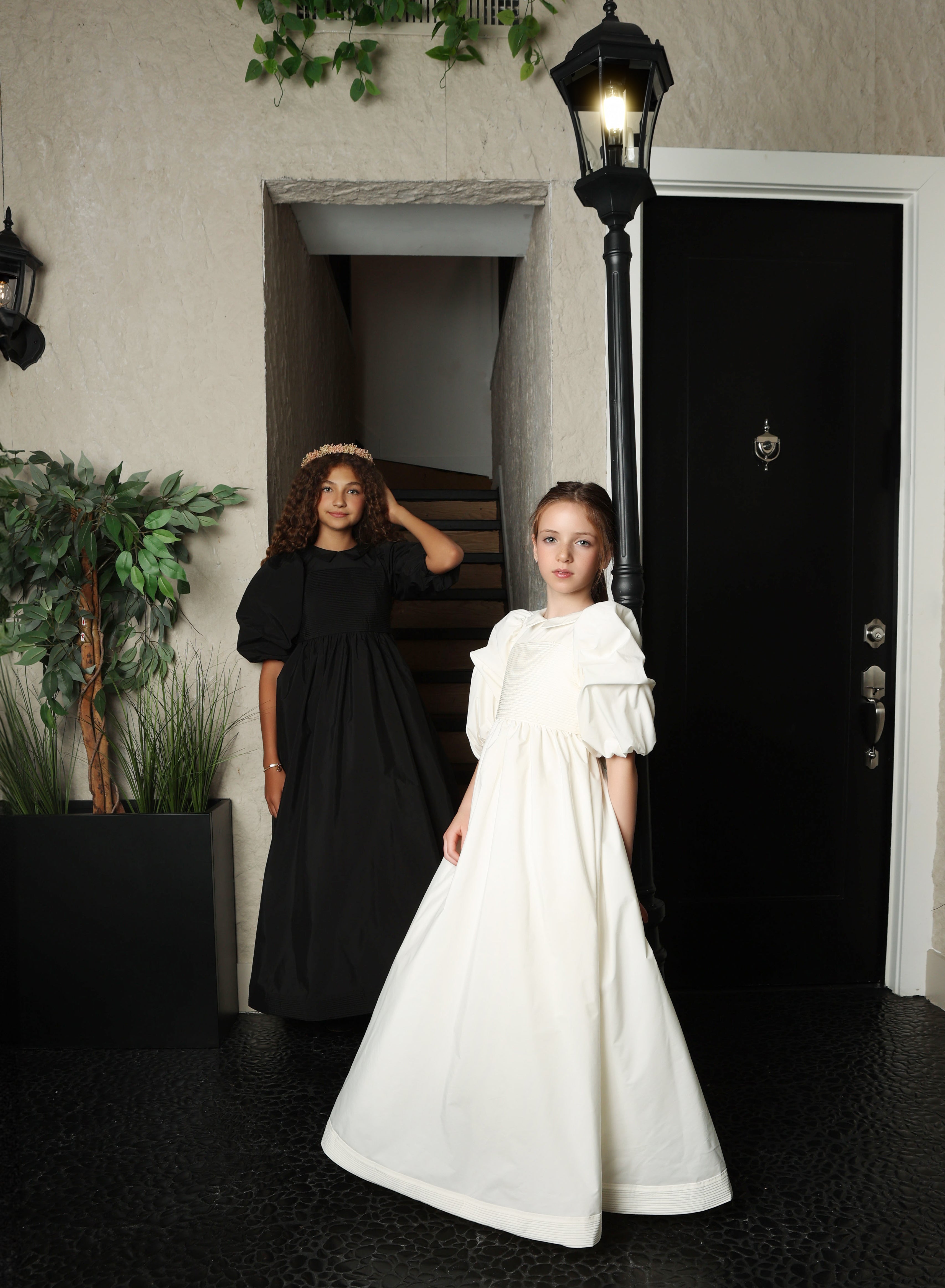 LITTLE TEMPEST PINTUCK TAFFETA GOWN
