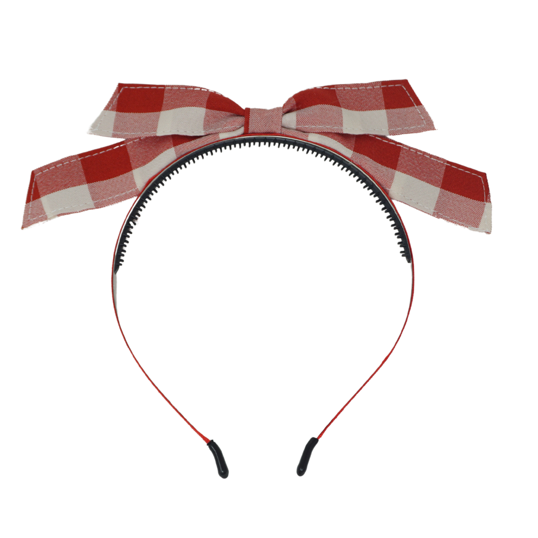 BANDEAU SUMMER PLAID SWEET BOW HEADBAND