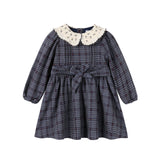 NOU NELLE FLORAL COLLAR PLAID DRESS