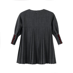 NOU NELLE PLEATED BUTTON DRESS