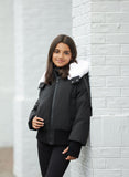 PRAMIE RABBIT FUR TRIM JACKET